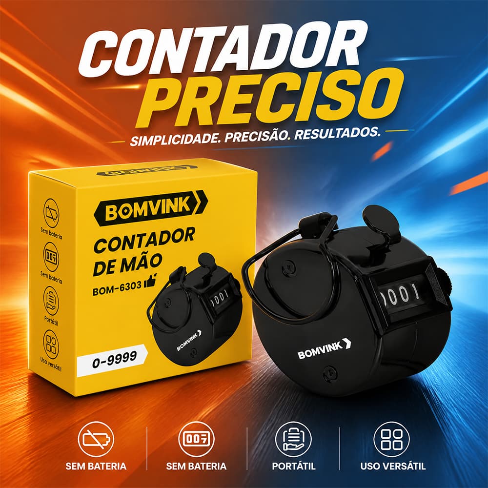 Contador De Mão Mecânico 4 Dígitos 0-9999 Para Público Oração Eventos Sem Bateria Kit 1 / Kit 2 / Kit 4 Peças