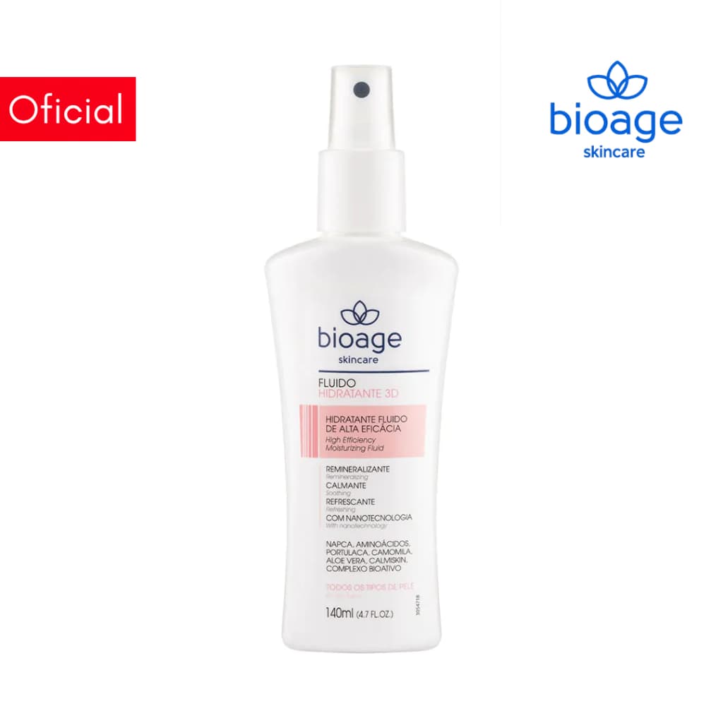 Bioage Fluido Hidratante 3D de Alta Eficácia Remineralizante e Calmante 140ml
