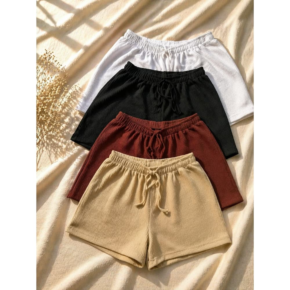Kit shorts feminino malha canelado anaruga básico dia a dia