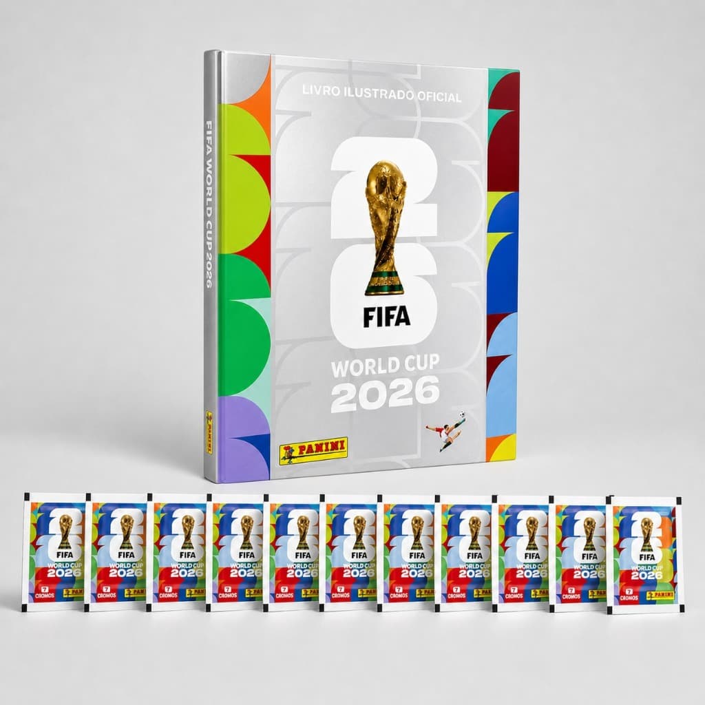 70 Figurinhas + Álbum Capa Dura Prata Copa do Mundo 2026