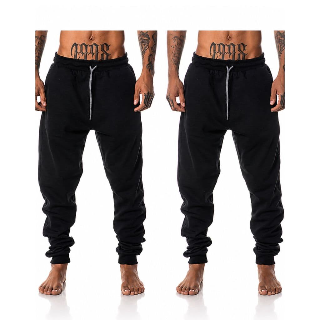 Kit 2 Calças Moletom Jogger Masculina Casual Inverno Confortável Premium