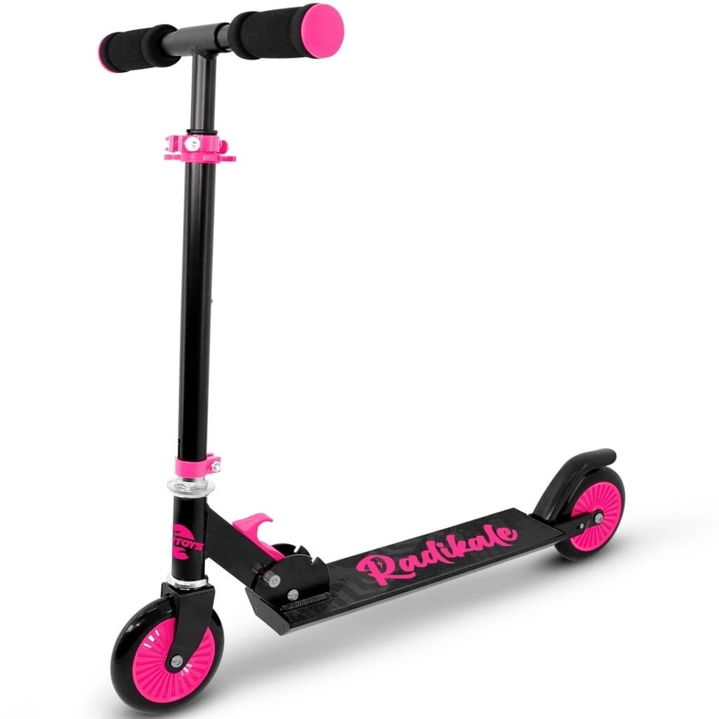Patinete 2 Rodas Dobrável Menina Infantil Até 50 kg - Cor: Rosa