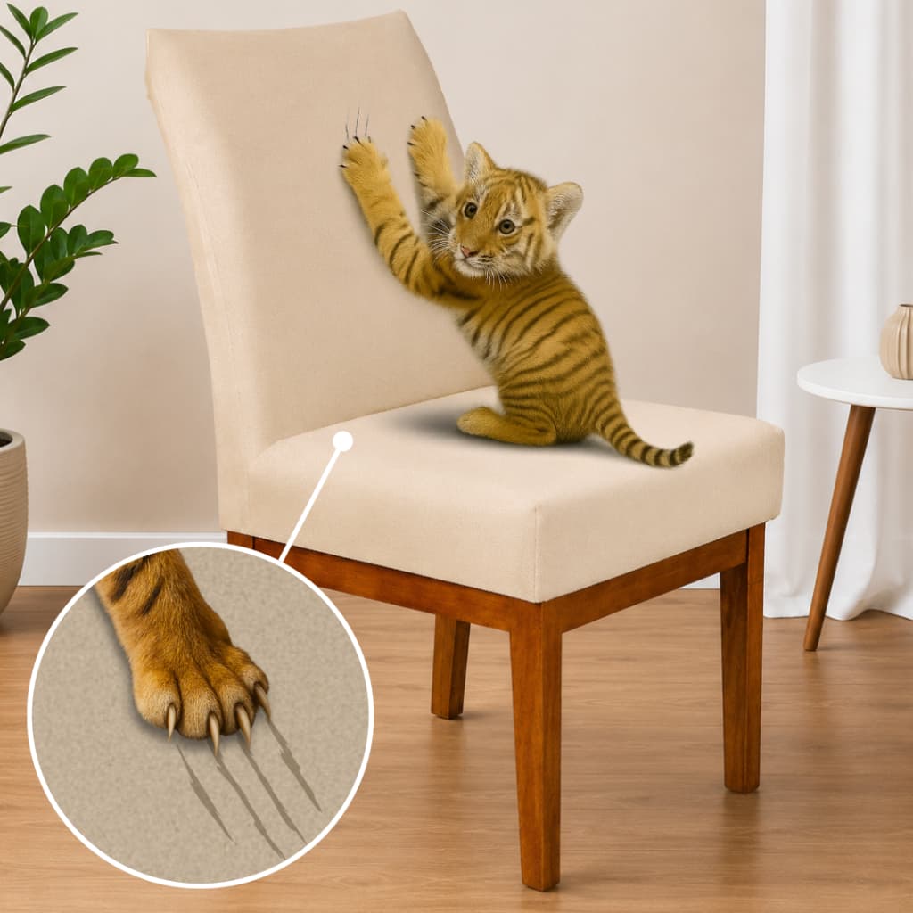 Kit Capa Cadeira Jantar Em Protex Max Suede Lavável Tamanho Universal Com Encaixe Perfeito