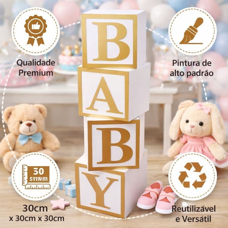 Cubo Baby / Decoração de Festa / Decoração Revelação MDF / Chá de Bebê