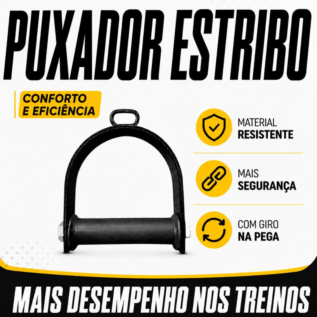 Puxador Estribo Fechado Crossover Giro Musculação Fitness Academia Profissional Unidade Aberto