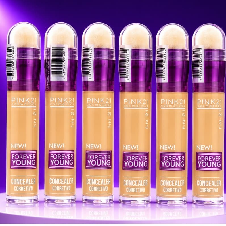 Corretivo Bastão Pink21 Forever Young Alta Cobertura Longa Duração Efeito Natural Base Corretiva Facial Maquiagem Profis