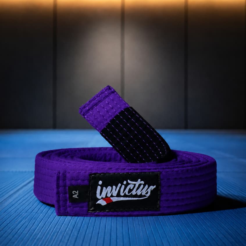 Faixa de Jiu Jitsu Roxa com Ponteira Preta  adulto Faixa Premiun Envio Imediato!