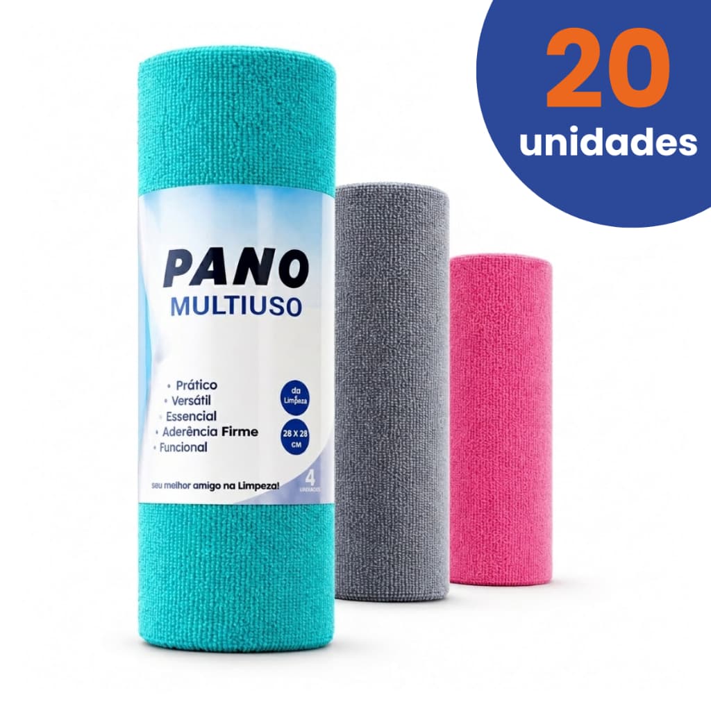 20 Panos Multiuso Em Rolo 25x25cm Reutilizável Lavável Limpeza Casa Cozinha Pia Alta Absorção