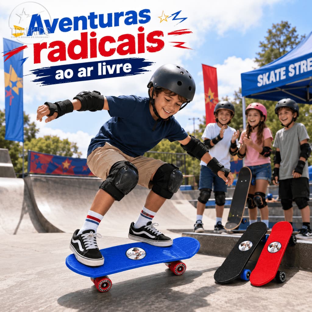 Skate Infantil Semi Profissional Brinquedo Radical Criança Brinquedo Esporte Lazer Skateboard