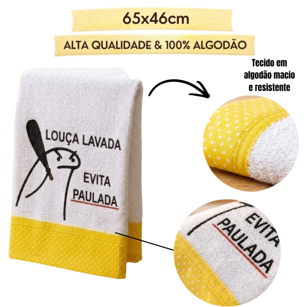 Kit 6 Panos De Prato Bordados 100% Algodão Panos De Tecido Premium Sacaria pé de galinha Guardanapo Meme Flork Bento