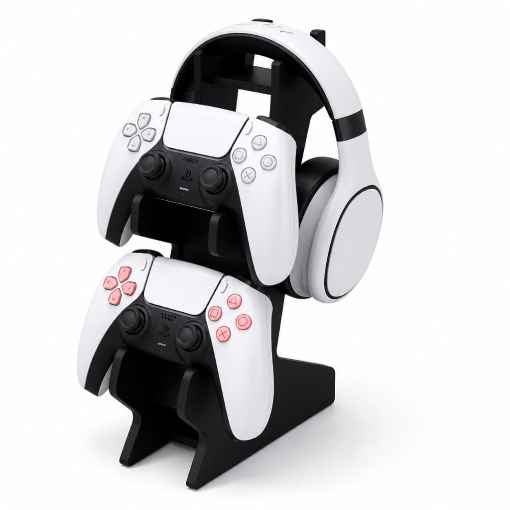 Porta Controle e Headset Gamer Compatível PS5 PS4 Xbox