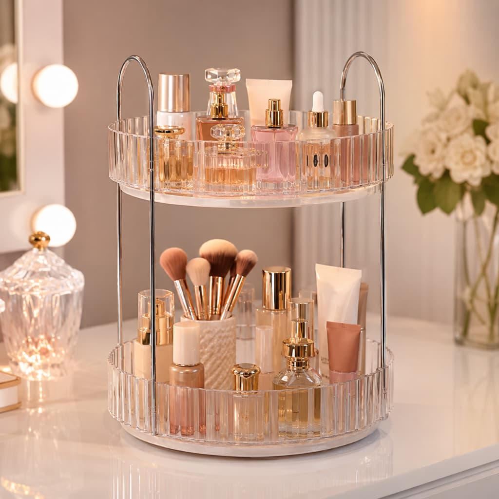 Organizador Giratório 360º Suporte Para Cosméticos Perfumes Make - Transparente