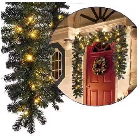 Festão Aramado Galhos Verde Cru Enfeite de Natal Rattan Decoração Natalina Ambientes Diversos XL3227
