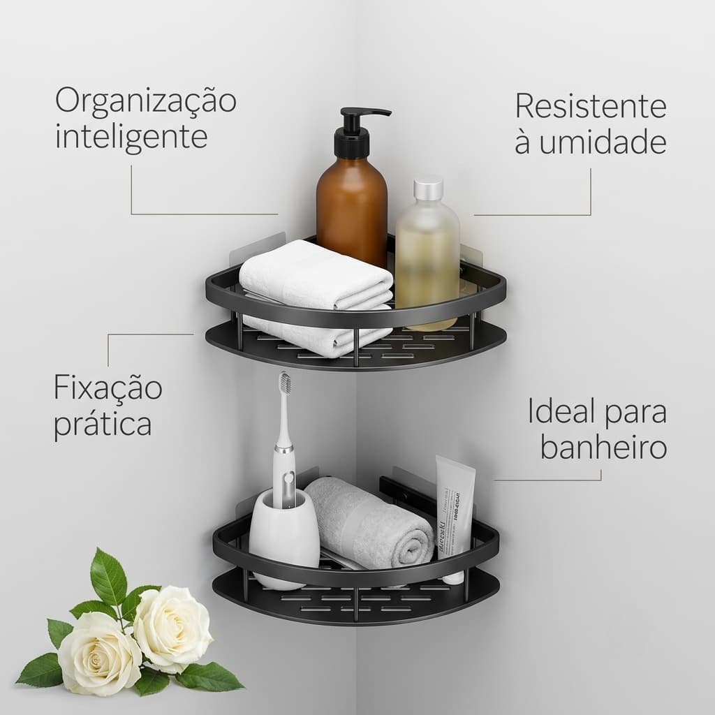 Kit 2 prateleira multifuncional conato organizador ambiente compacto reforçado moderno