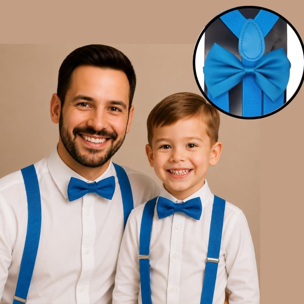 Kit Suspensorio E Gravata Masculino Regulável Pai E Filho Casamento Festa Social