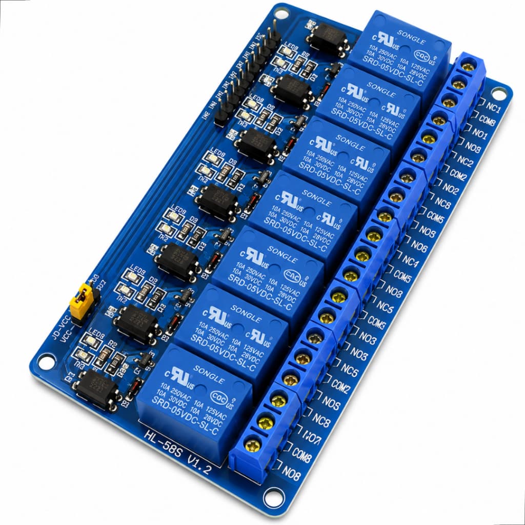 Módulo Relé 8 Canais 5v 10a Para Arduino E Automação Blutu