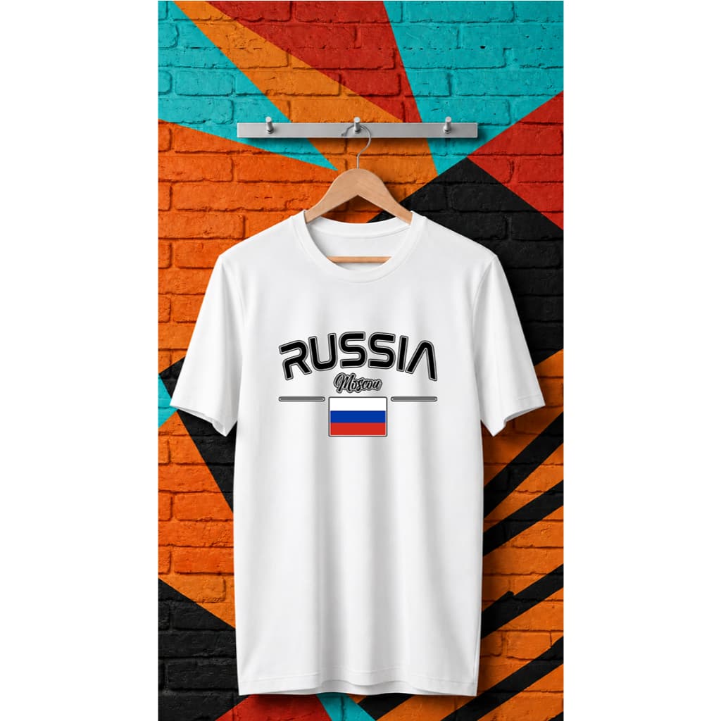 Camisa Camiseta Básica Adequado Russia Moscou