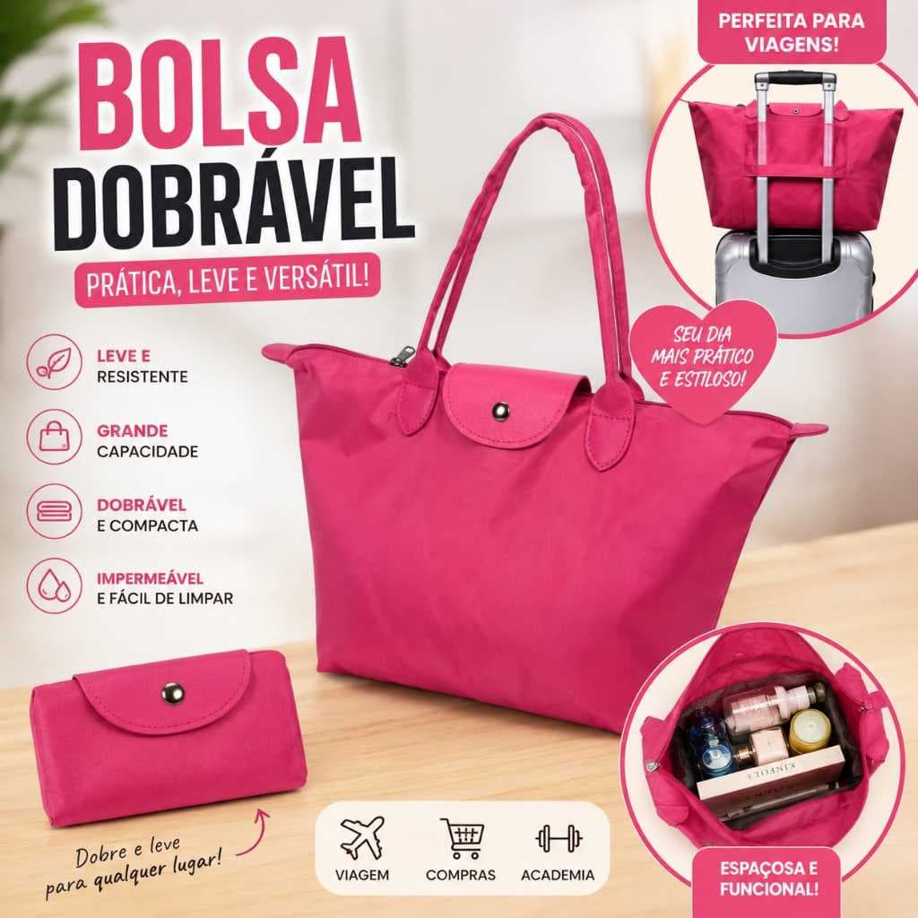 Bolsa Dobrável Impermeável Grande Capacidade – Viagem, Compras e Academia