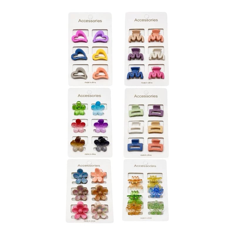 36 Mini presilhas pra cabelo/6 cartela com 6 unidades  cada uma/Contabilizando 36 unidades de presilhas