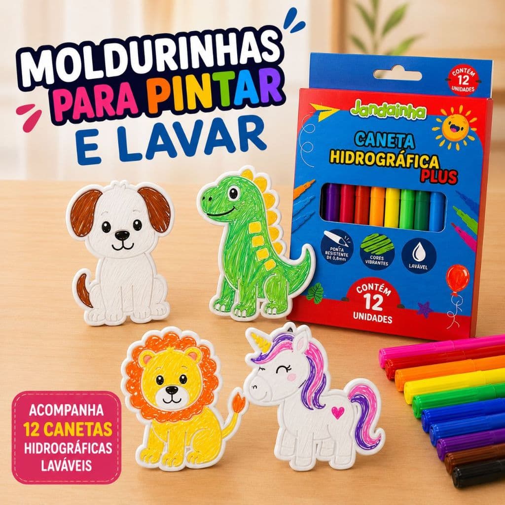 Kit Plaquinha para Pintar e Lavar Diversão Criança Criativa Reutilizável
