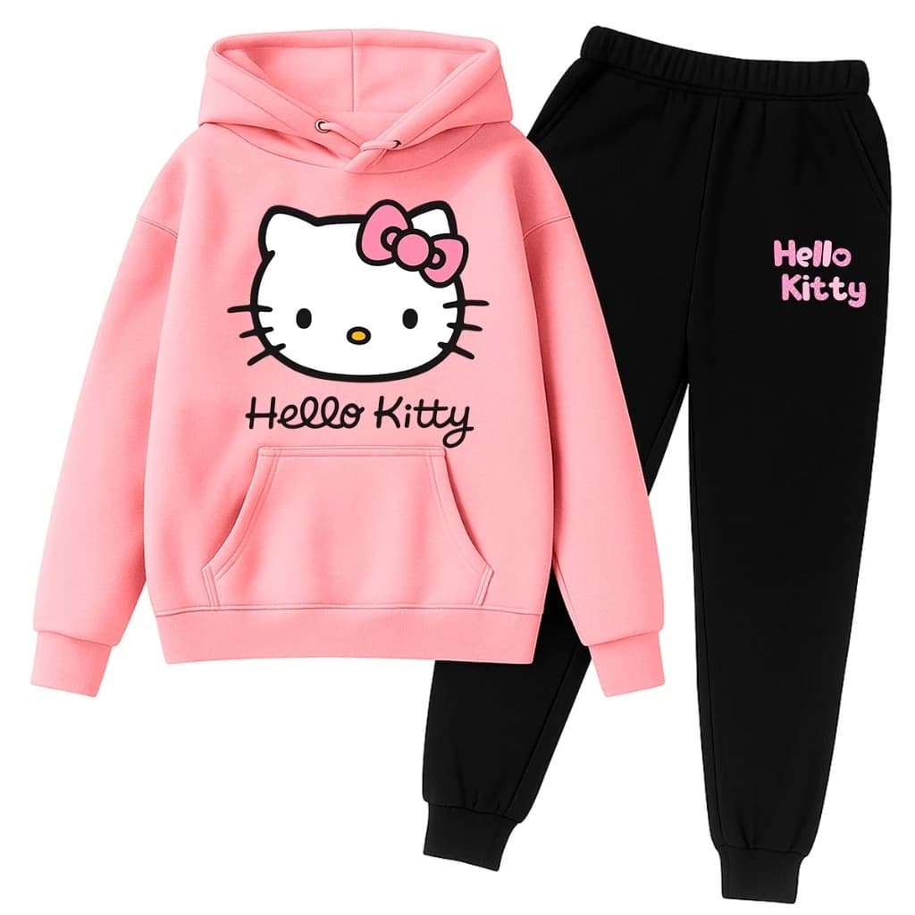 Conjunto Infantil Moletom Meninas Modinha Volta as Aulas Blusa e Calça Flanelado