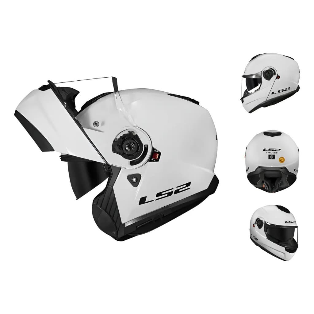 LS2 Capacete Articulado Strobe II FF908 Monocolor Branco 58/M