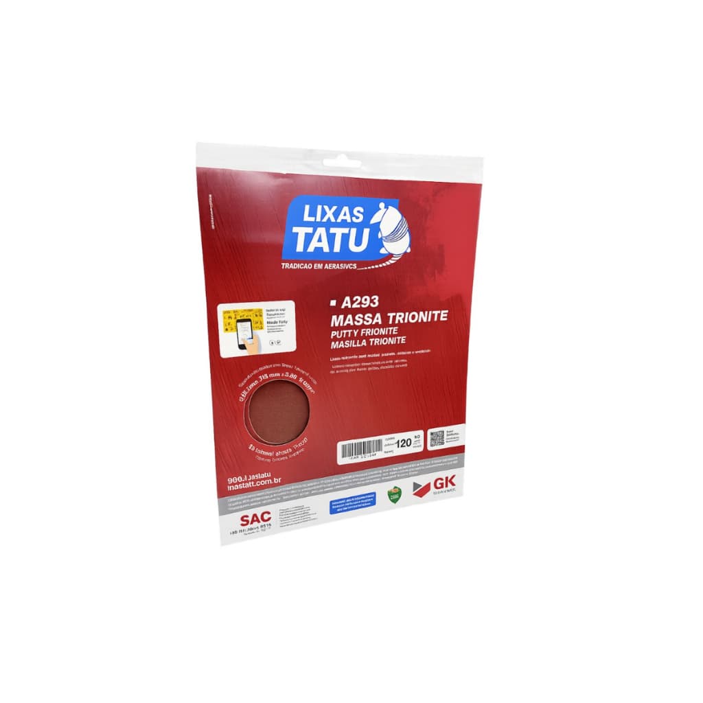 Lixa De Massa Parede Com 50 Unidades P60 P80 P100 P120  P150 P180 P220