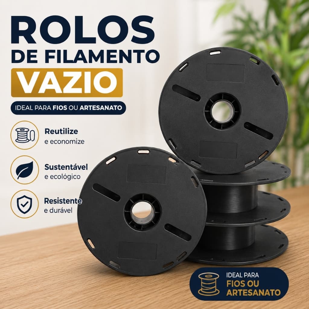Kit Bobina Plástica Carretel Grande Para Fio Linha Corda Cabo Extensão