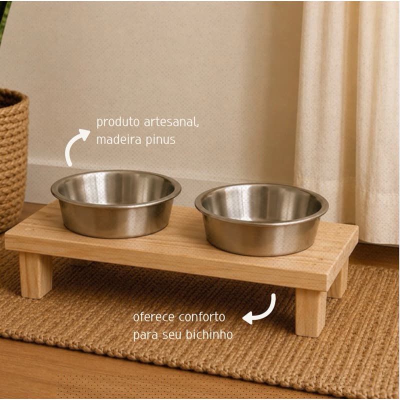 Suporte Simples Ergonômico Para Comedouro — Comedouro Para Pets Gatos Cachorros
