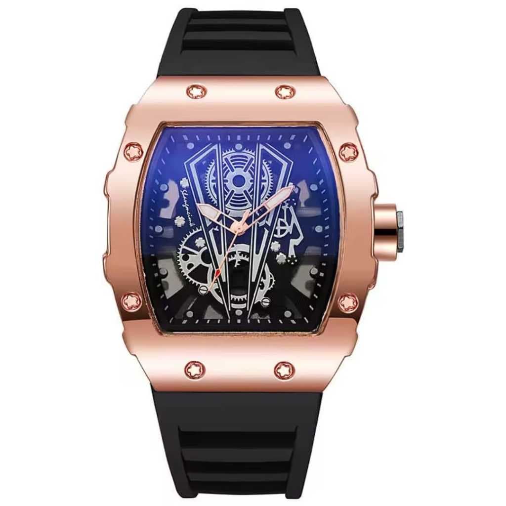 Relógio Masculi Premium – Design Esportivo Luxo | Pulseira em Silicone | Estilo Moderno Yolako RM Style Skeleton