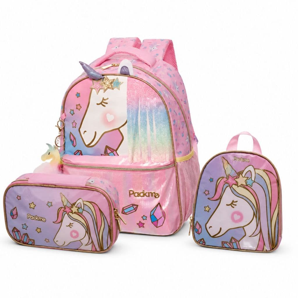 Kit Escolar Pacific Pack Me Fantasy – Mochila de Costas + Lancheira + Estojo Box