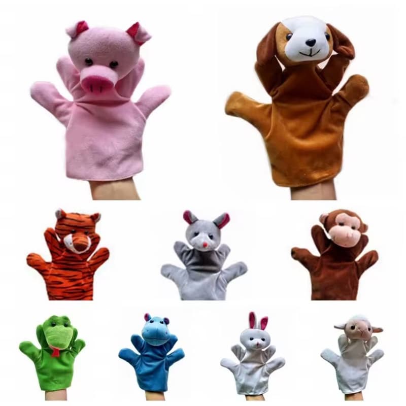 Fantoche de Mão Pelúcia Infantil Animais Educativo Teatro Contação de Histórias Brinquedo Macio
