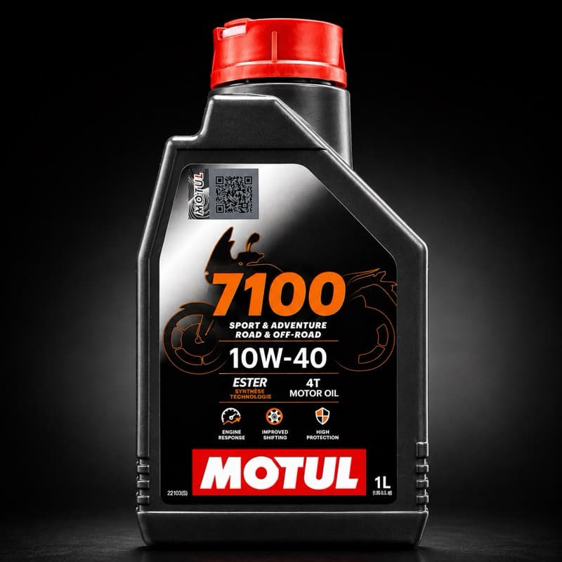 Óleo Motor Motul 7100 10W40 100% Sintético Ester 1L para Moto Esportiva, Street, Trail e Big Trail API SP JASO MA2