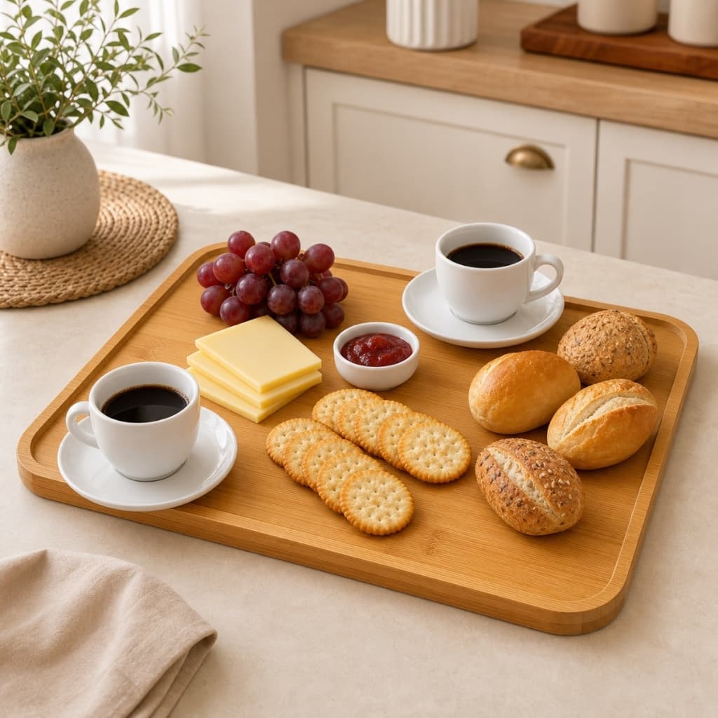 Bandeja Retangular Bambu 45x30cm Tuut Eco Prime Petisqueira Café Churrasco