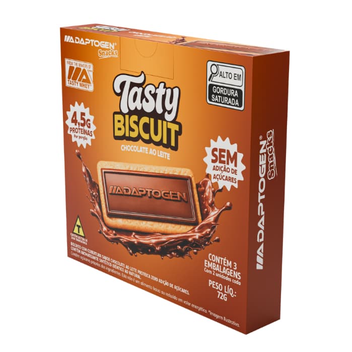 Tasty Biscuit 72g Snacks C/ Proteína - Adaptogen
