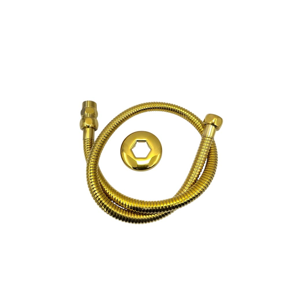 Rabicho Flexível Para Ducha Com Derivação 2 Saídas Caixa Acoplada 60cm Dourado