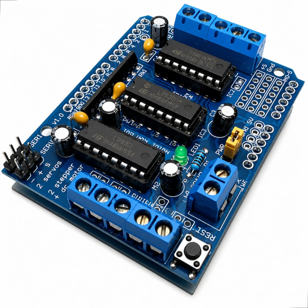 Shield L293d Driver Ponte H Para Motor Arduino Mega E Uno