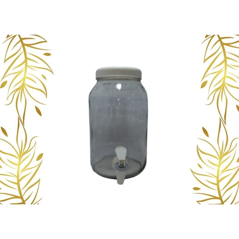 Dispenser de vidro com torneira e tampa Branco
