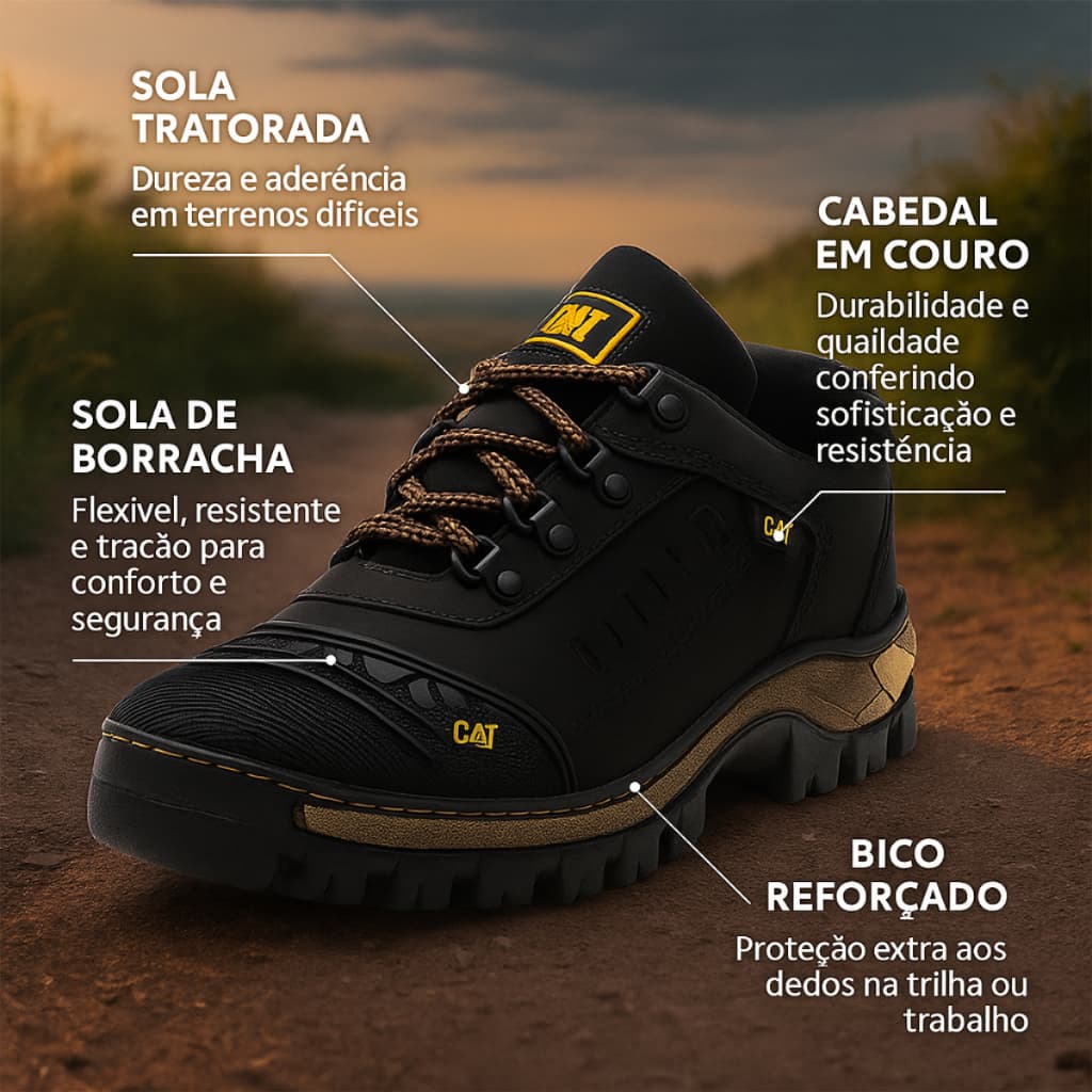 Bota Coturno Tênis Masculino Adventure Motoqueiro Trilha Solado Costurado Tratorado Reforçado Rapel