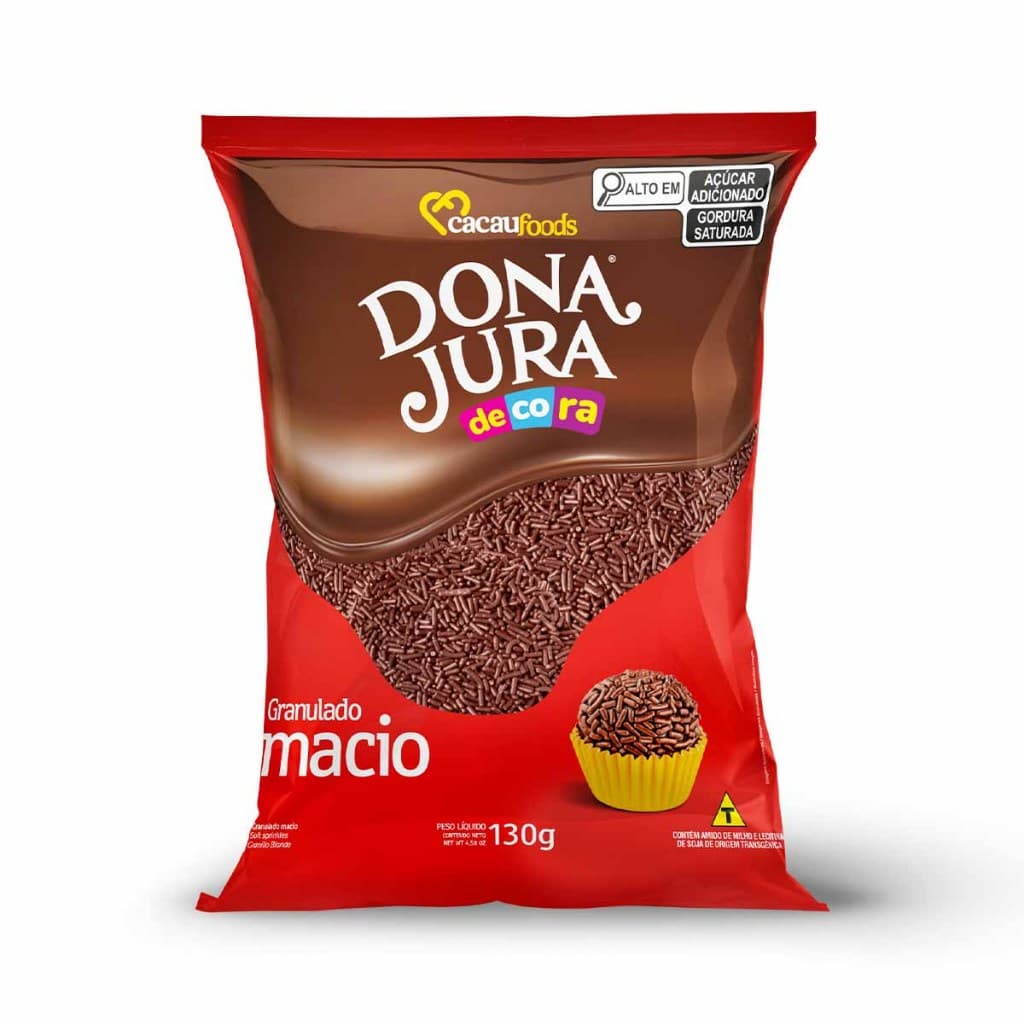 Granulado Macio Decorativo Bolos Doces Chocolate 130g Dona Jura