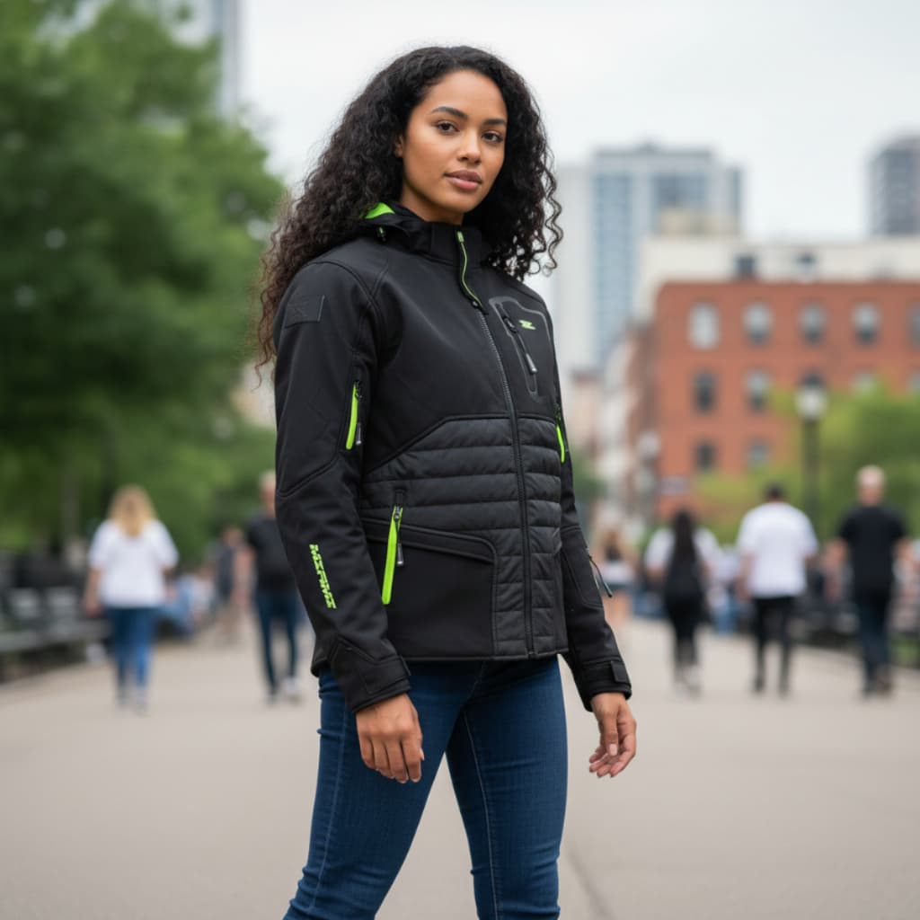 Jaqueta Para Moto Texx Miami Preta Verde Jaqueta Motociclista Impermeável Com Proteções Original