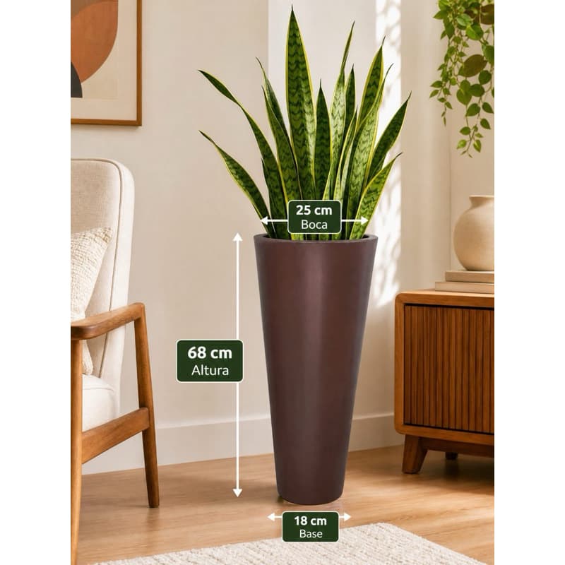 Vaso para Plantas Alto  Decorativo Coluna Ibiza Moderno em Polietileno