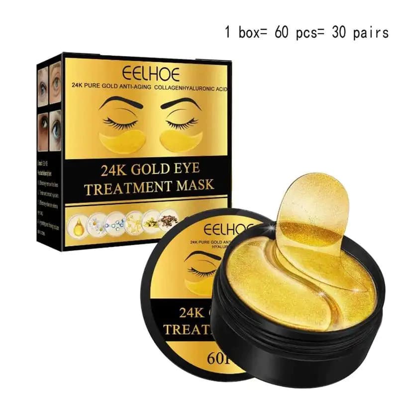 Máscara Hidratante para Olhos com Ouro 24k, 60 unidades/conjunto de Patches para Olhos Firmadores e Lifting, Adesivo Hid
