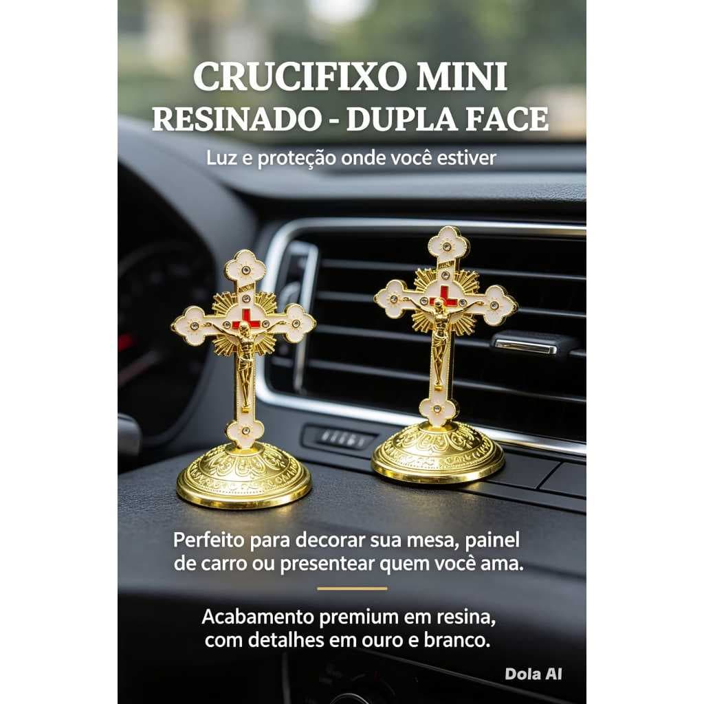 Crucifixo Resinado Mini com Base