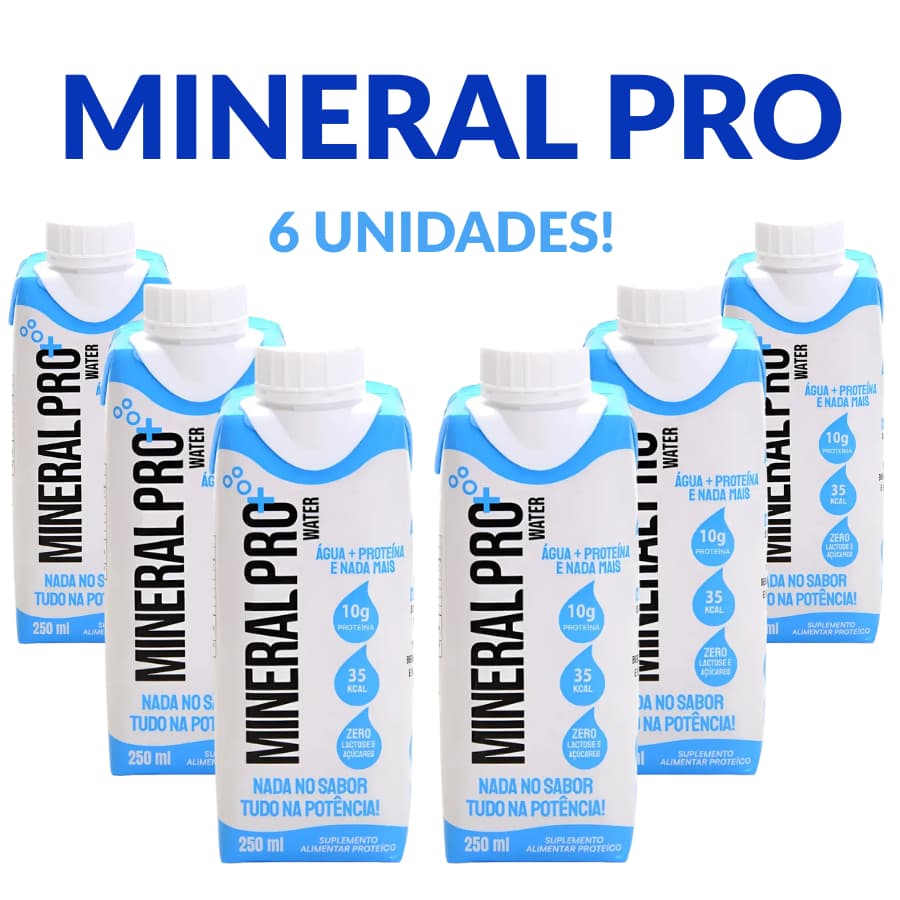 Água Com Proteína Mineral Pro Water 10g 250ml Kit 6 Unidades