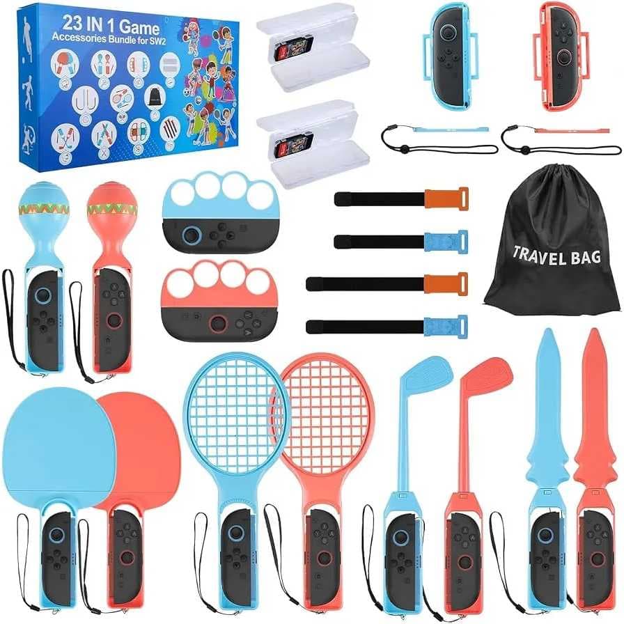 Switch 2 Sports Accessories Bundle for Nintendo Switch 2 Games, 23 in 1.
