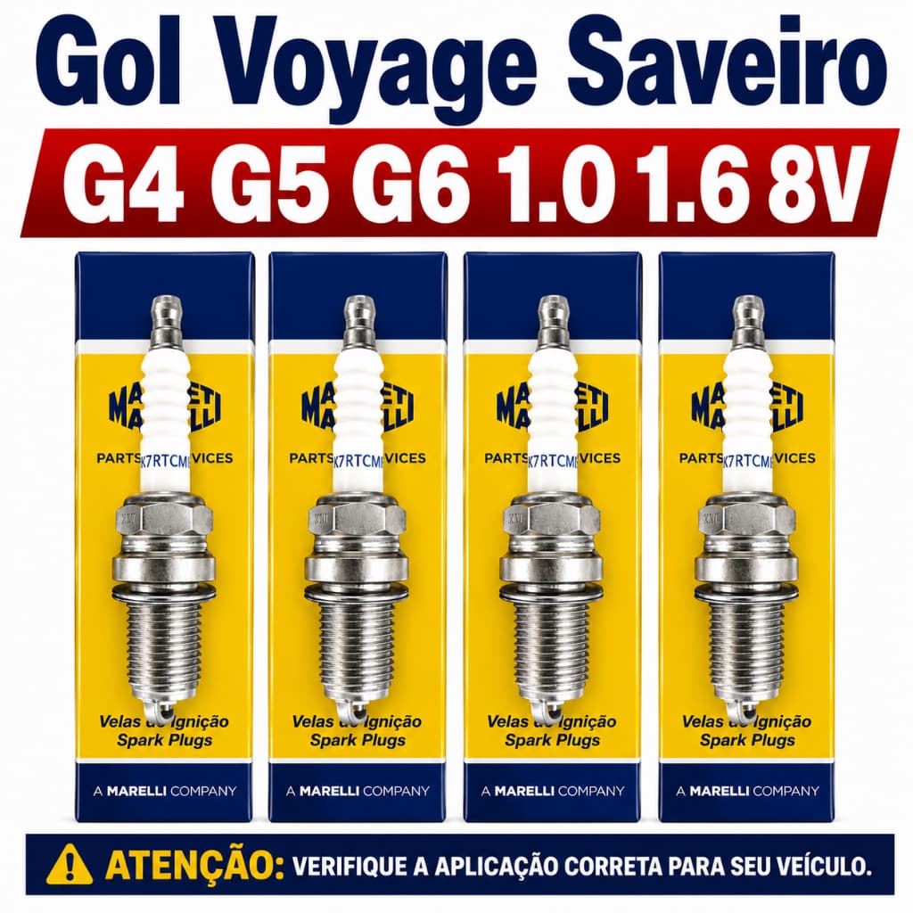 4 Vela De Ignição Gol Voyage Saveiro G4 G5 G6 1.0 1.6 8v 2003 a 2016