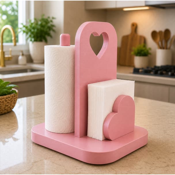 Porta Papel Toalha Com Suporte Para Guardanapo Organizador Decorativo Bancada Cozinha e Mesa Posta