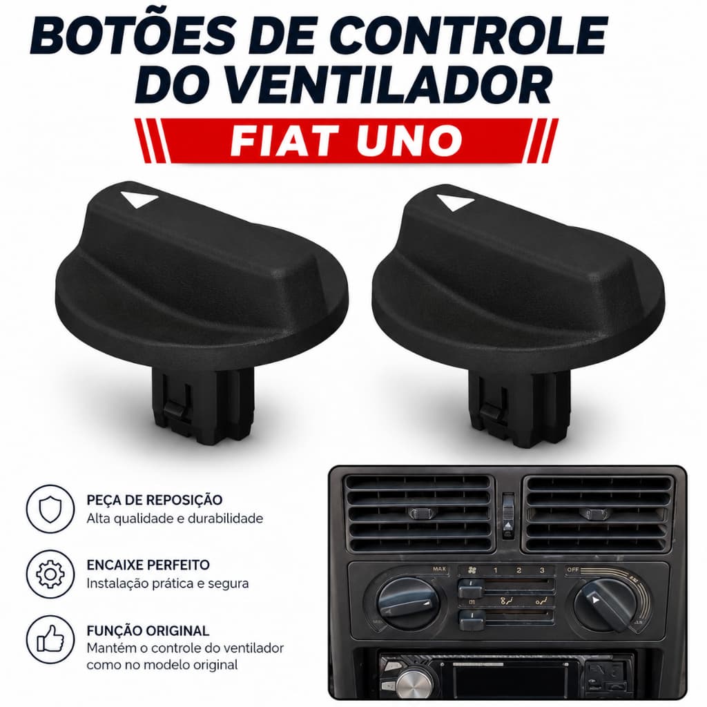 Botão controle ventilação painel Fiat Uno Fire padrão original