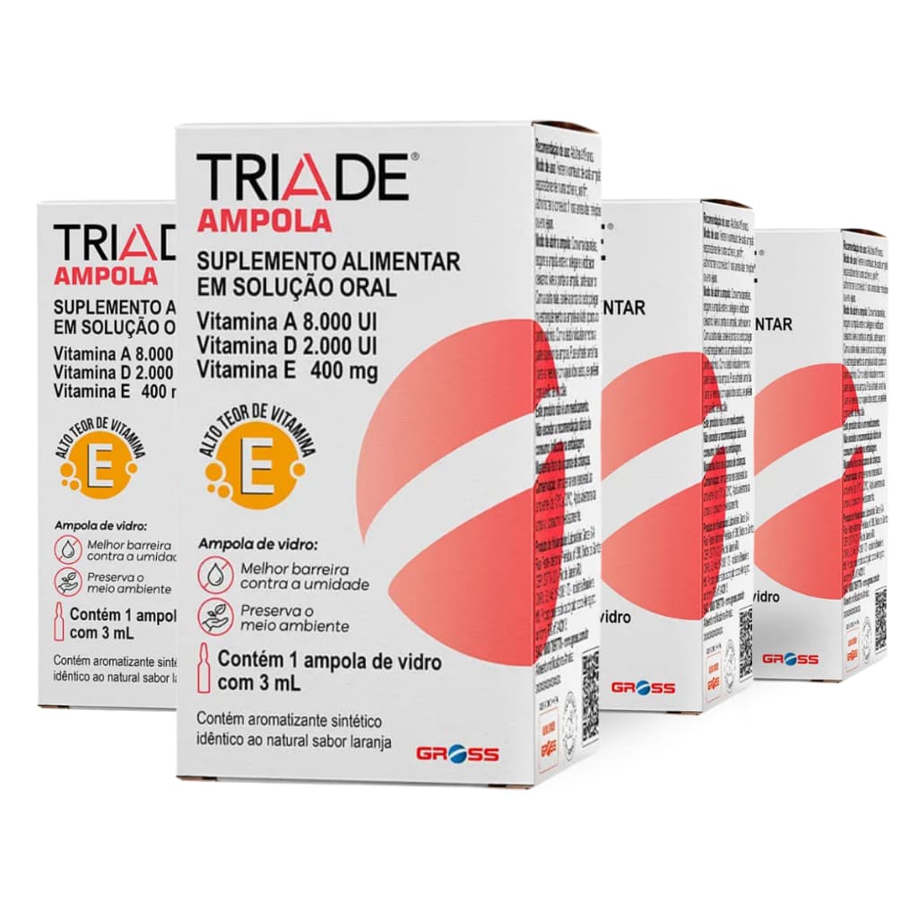 Kit 4 Triade Ampola Suplemento Alimentar em Solução Oral 3ml